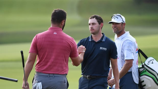 Patrick Cantlay and Jon Rahm at the 2021 Tour Championship.